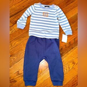 18 mo nwt French Connection Blue and White Striped top and pants Baby Outfit